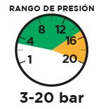 Rango de presión 3-20 bar